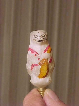 Early Hand Painted Cat With Fiddle Christmas Screw In Light