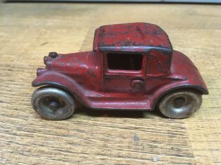 Vintage Arcade Cast Iron Toy Car Red 113 R Ford Model A Coupe