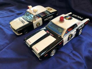 Vintage Tin Litho Toy Patrol Cars Japan