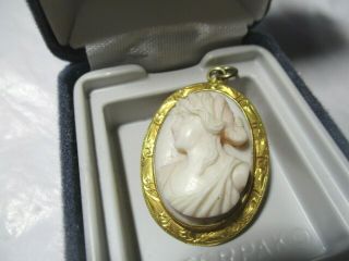 Pretty Vintage 10k Gold Cameo Pendant And/or Brooch