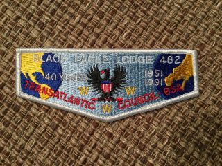 Black Eagle Oa Lodge 482 Old 40th Anniversary Flap Patch