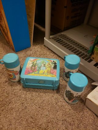 Vintage 1989 The Wizard Of Oz 50th Anniversary Lunch Box With Aladdin 3 Thermos
