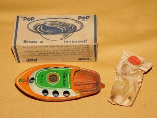 Vintage Alps Toy Co Japan Tin Litho Pop Pop Candle Powered Boat No.  D