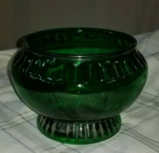 Vintage Dark Green Glass Bowl Or Vase Napco Cleveland Oh Made In Usa Decorative