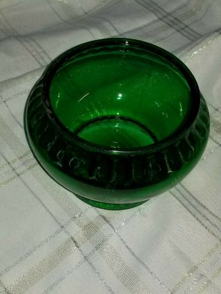 Vintage Dark Green Glass Bowl or Vase Napco Cleveland OH Made in USA Decorative 3