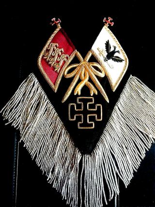 Vintage Masonic Rose Croix 30th Degree Sash,  In Fabulous By T.  K & S