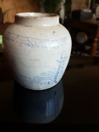 Antigue Chinese Blue And White Pot/ginger Jar