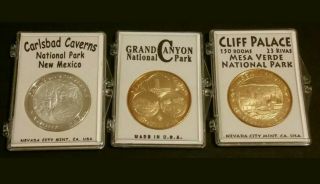 Grand Canyon Mesa Verda Cliff Palace Carlsbad Cavern Souvenir Coin National Park