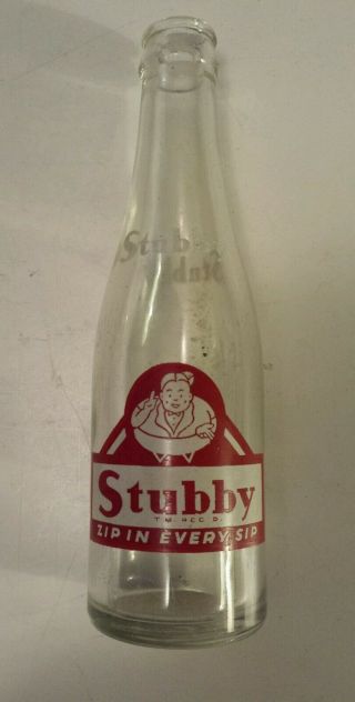 Scarce Canadian (toronto,  Ont) " Stubby " 7 Oz Clear Glass - Red & White Acl