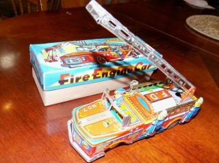 Friction Toy Fire Engine Truck Nos Japan Made Nishimuro