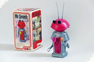 Marx Horikawa Yonezawa Mr Smash Martian Robot Tin Japan Hk Vintage Space Toy