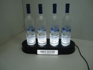 Grey Goose Vodka 4 Bottle Bar Light Liquor Man Cave Diisplay,