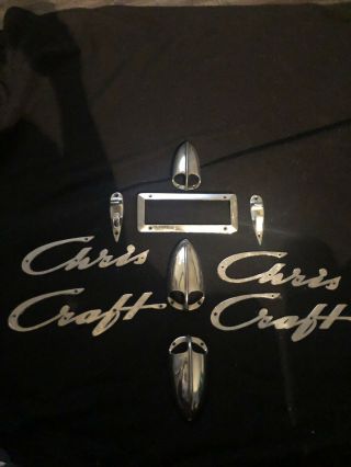 Chris Craft Emblems Cleats Lights And Threshold Vintage 1950s Chrome