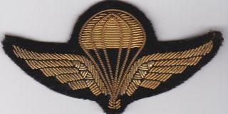 Post Wwii Unknown Airborne Jump Wings Quality Made Wire Bullion Parachute Patch