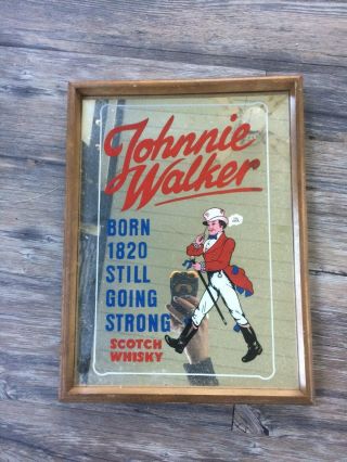 Vintage Johnnie Walker,  Scotch Whisky Bar Mirror.  12 " X15 1/2 "