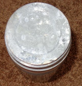 HTF OLD VINTAGE 13 KERR WIDE MOUTH MASON CLEAR GLASS CANNING JAR BALL ZINC LID 2
