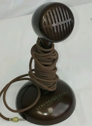 Vintage General Electric Ge \desk Top Mic Microphone
