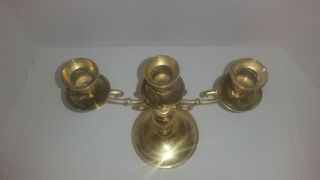 Vintage Brass 3 Arm Candelabra Candle Stick Holder 8.  5 