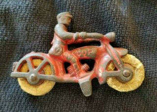 1930`s Hubley Cop Harley Davidson Cast Iron Motorcycle Toy