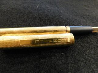 Dunhill Germany Barleycorn 23k Gold Plated Fountain Pen W/ 14k Gold Nib