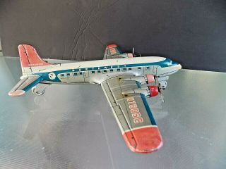Vintage Yonezawa Tin Friction Airplane Northwest Dc6 Japan
