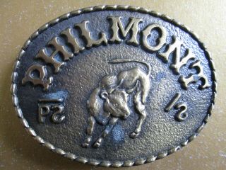 Boy Scouts Of America Philmont Belt Buckle Vintage Bsa Bull Steer Metal Bowen