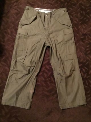 Vtg.  50s Us Army Cotton Shell Trousers Over Pants Short Medium Approx.  W36 L27
