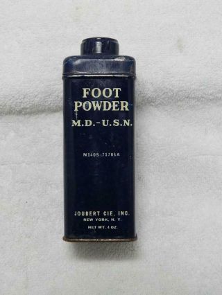 Vintage Wwii United States Navy U.  S.  N.  Foot Powder Tin Dispenser