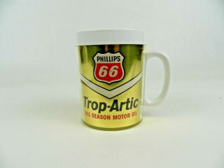 Rare Vintage 4 - Pc Phillips 66 Trop - Arctic Motor Oil Advertising Mug Set Nos Nib