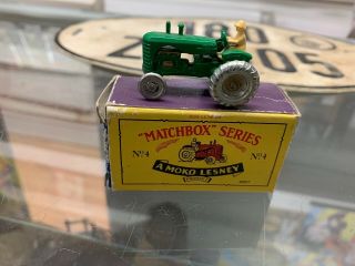 Matchbox Series No.  4 A Moko Lesney Product Green Tractor