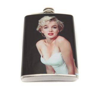 Marilyn Monroe Vintage Photo3 Stainless Steel Hip Flask With Screw On Hinged Cap