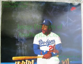 Vintage ☆ NIKE Baseball Poster ☆ BLUE THUNDER ☆ Pedro Guerrero LA Dodgers ☆ VHTF 2
