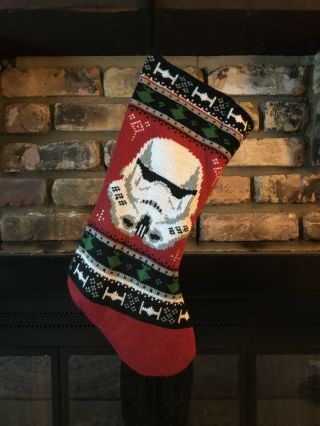 Star Wars Stormtrooper Disney Christmas Stocking Nwt Knit Fleece Lined Full Size