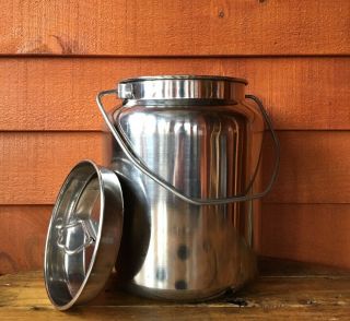 16 Liter (3 Gal) Stainless Steel Milk Can With Lid