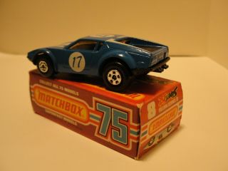 Matchbox De Tomaso Pantera Blue Car No.  8 1975 Lesney