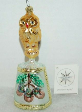 Radko Forest Bells Christmas Ornament 93 - 136 - 0 Owl Bell With Clapper