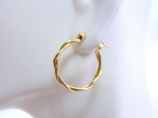 Womens Single Vintage Estate 14k Yellow Gold Hoop Earring.  65g E1330
