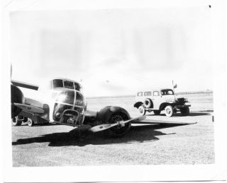 Crashed Usaaf Plane With Dodge Carry - All Truck Wwii Photo