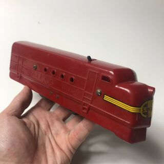 Vintage 1950s? O Gauge Red Santa Fe Model Toy Train With Switch On Top