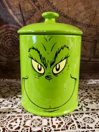 Dr.  Seuss How The Grinch Stole Christmas Grinch Face Ceramic Cookie Jar 2015