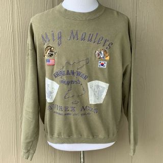 Mig Maulers Vintage Korean War Air Force 1950 - 1953 Sweat Shirt Size Medium