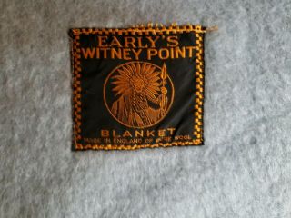 Vintage Early ' s Witney Point England Wool Blanket Blue Stripe Long Full 2