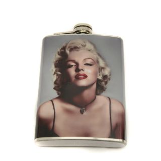 Marilyn Monroe Vintage Photo2 Stainless Steel Hip Flask With Screw On Hinged Cap