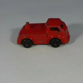 c1950s Barclay Slush Cast Metal Toy Red Car Hauler Truck Cab 2 1/2 