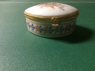Vintage Limoges Ceramic Trinket Box With Angel Cherubs