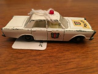 Vintage 1960 ' s No.  55/59 Ford Galaxie Police Car Made in England By Lesney 3