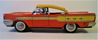 Tin Friction Two Tone 1958 Pontiac Hardtop Car Asahi Atc Japan