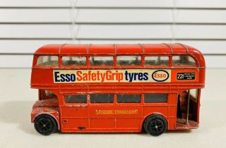 Vintage Dinky Toys Routemaster Bus Esso Safety Grip Tyres 289 Made In England