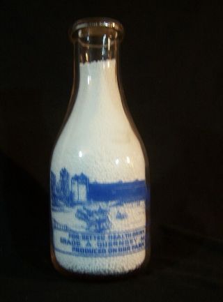 Vintage Glass Milk Bottle Crandall 