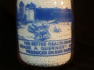 Vintage Glass Milk Bottle CRANDALL ' s Johnston RI DAIRY c1950 Quart Guernsey 3